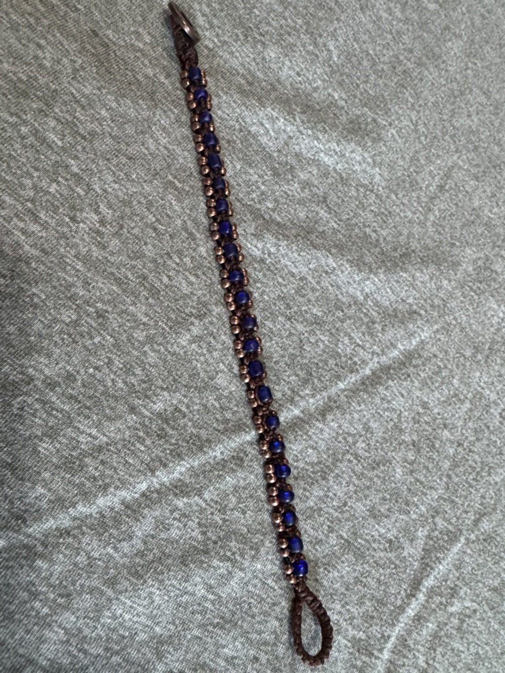 Source Unknown Blue and Brown Beaded Women's Bracelet